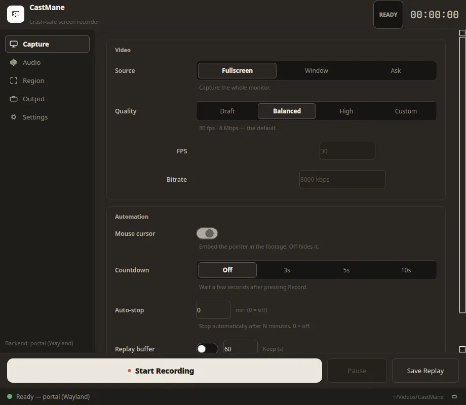 CastMane dark theme